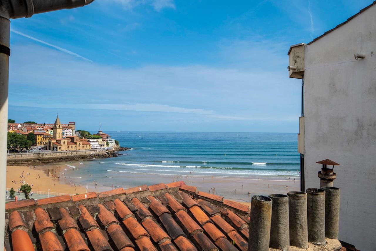 183A Apto En Pleno Centro Con Vistas Al Mar Apartamento Gijón Exterior foto